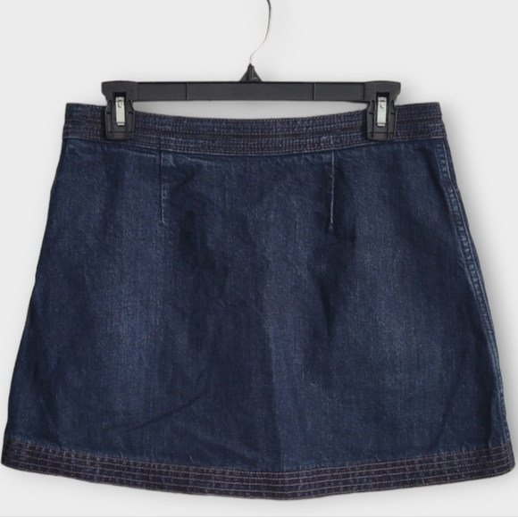 Abercrombie & Fitch Size 4 Blue Denim Full Front Zip Mini Skirt - Picture 2 of 7
